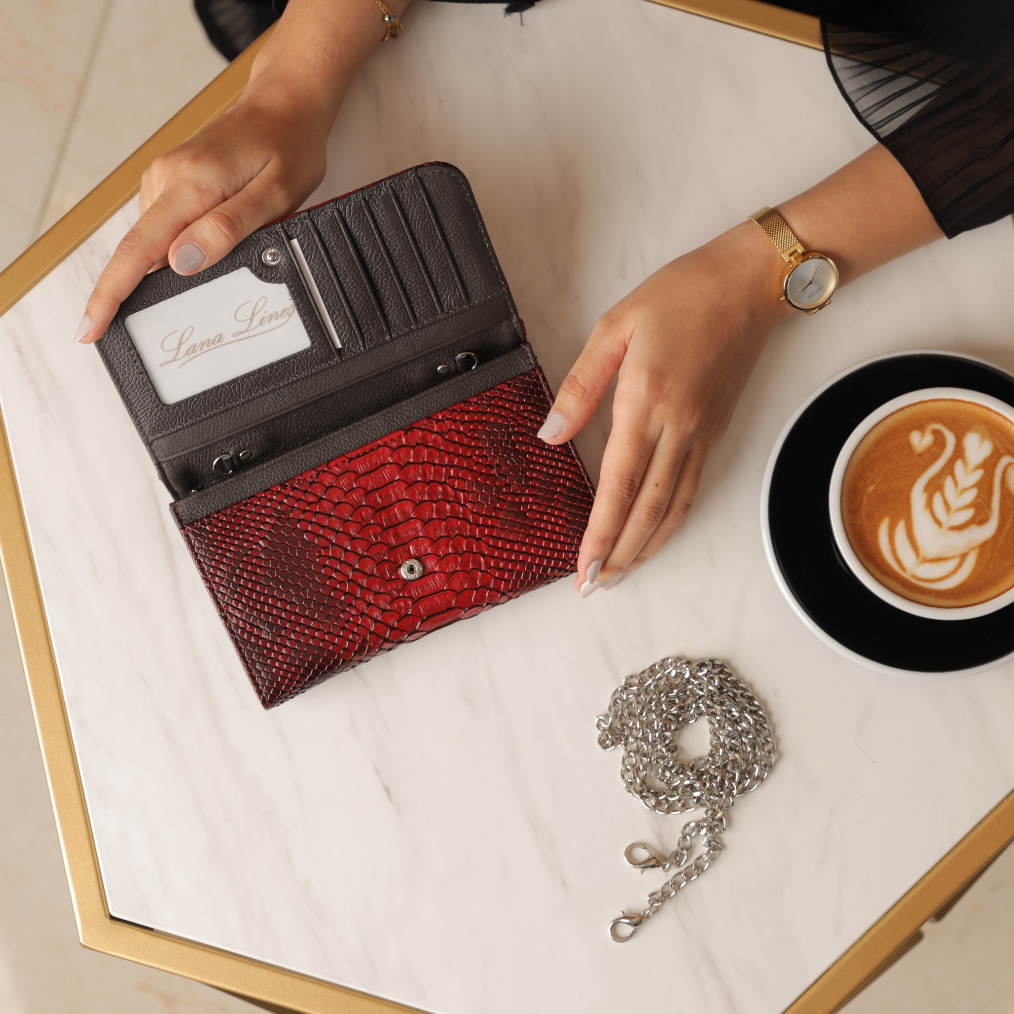 Red Wallet with Belt - LL008-01