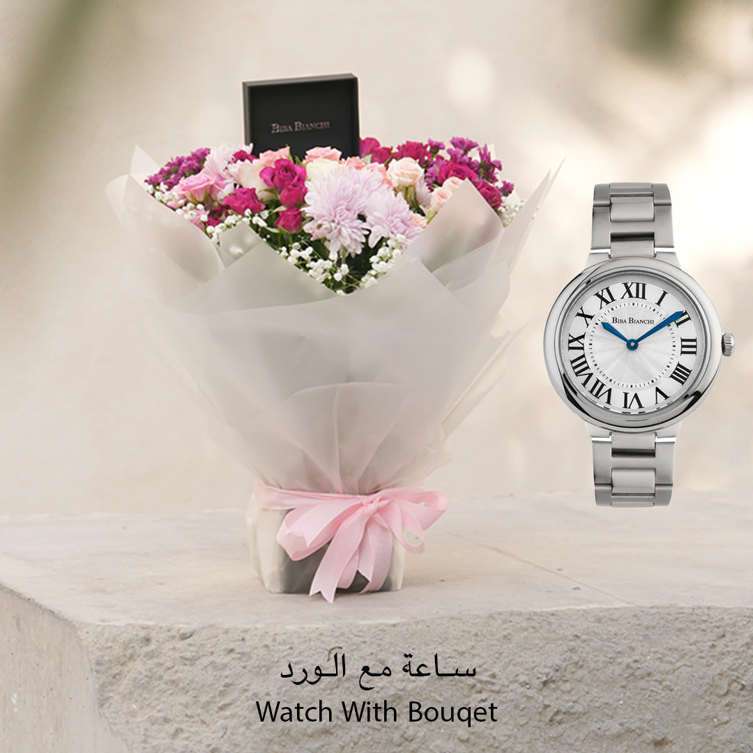 B.B-W22333581 SILVER WITH FLOWERS