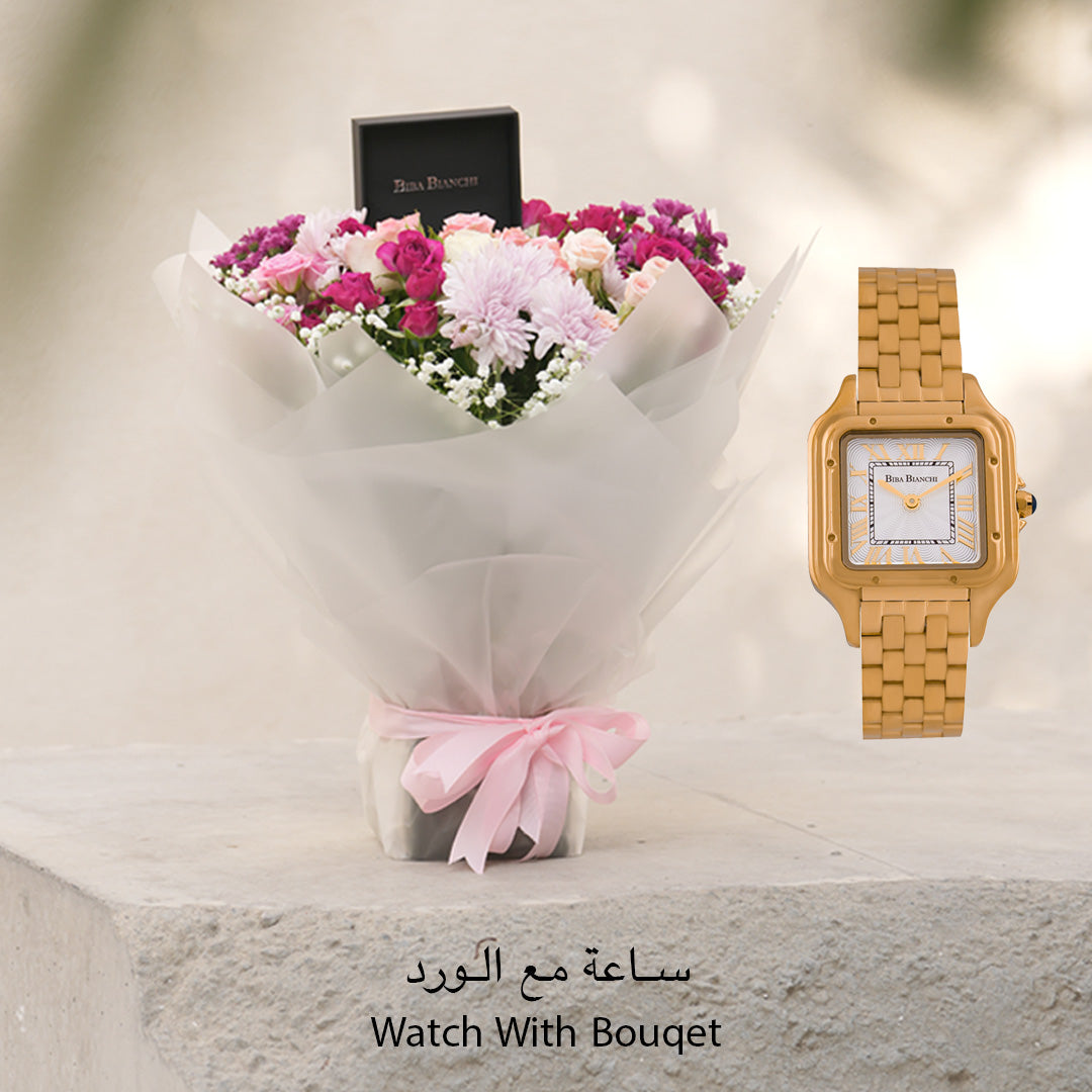 B.B-W222737778 -Gold - with Pattern WITH FLOWERS