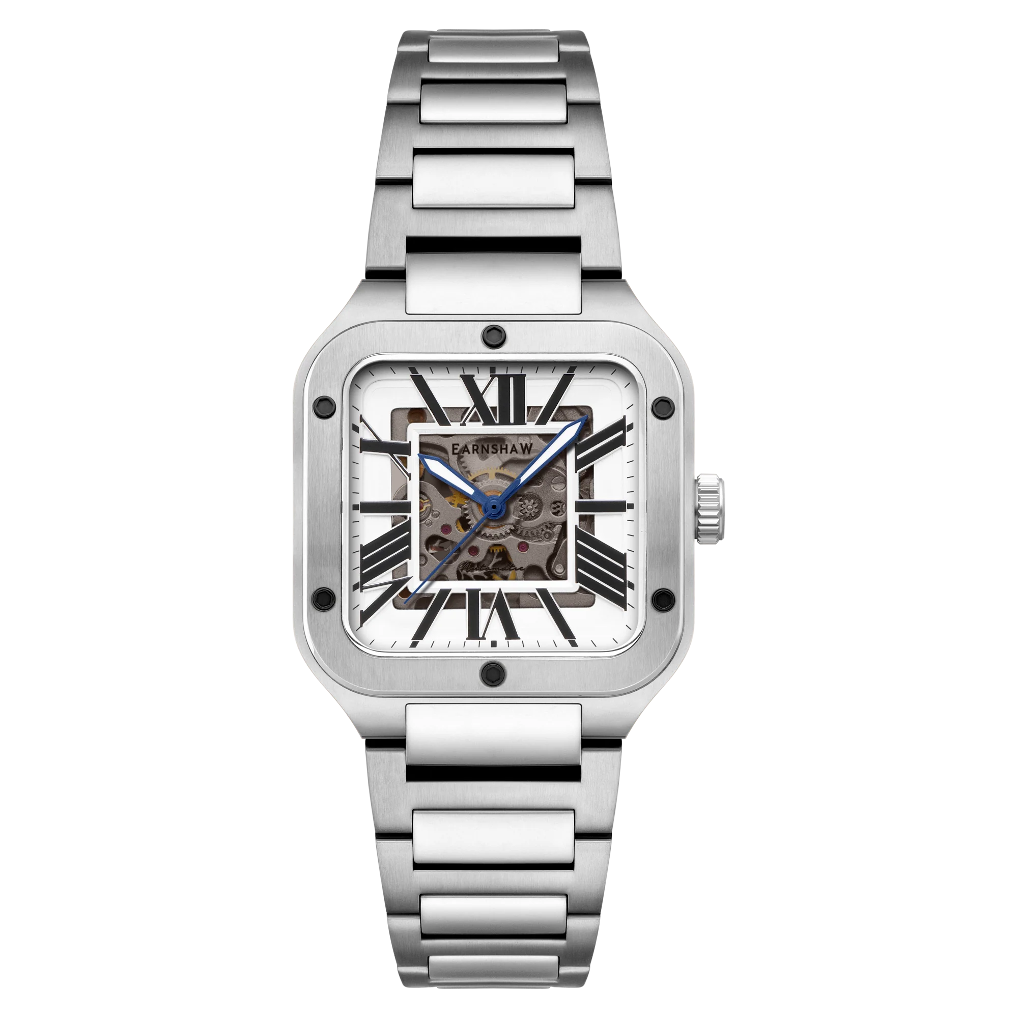 Men Silver watch with a detailed face