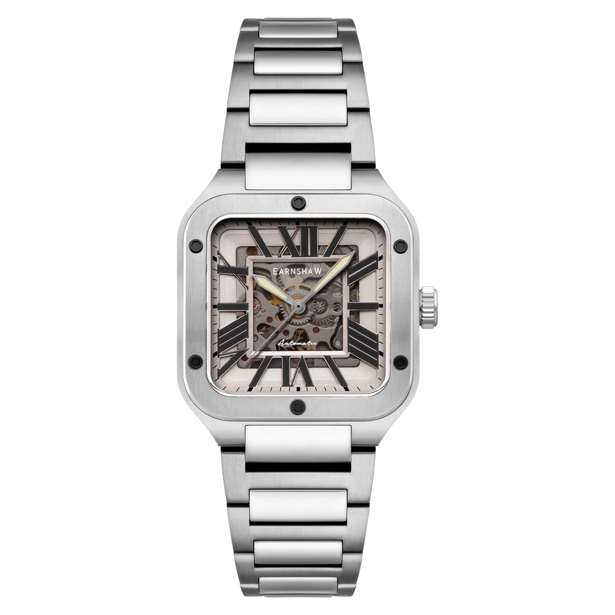 Men Silver watch with a detailed face