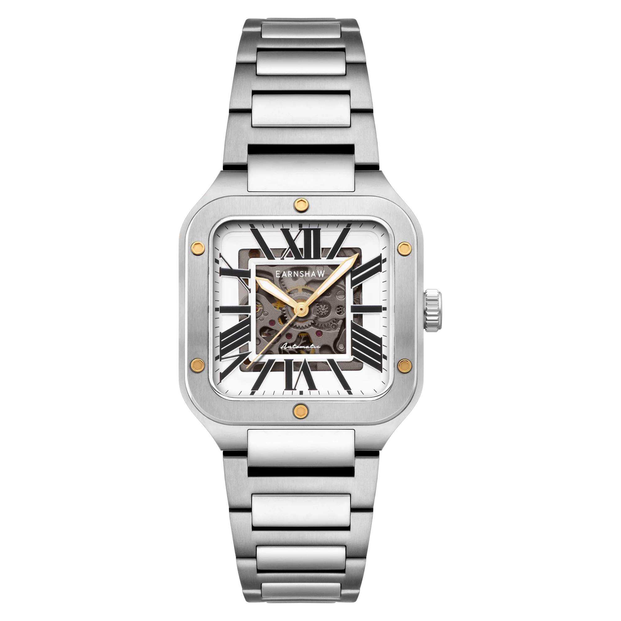 Men Silver watch with a detailed face