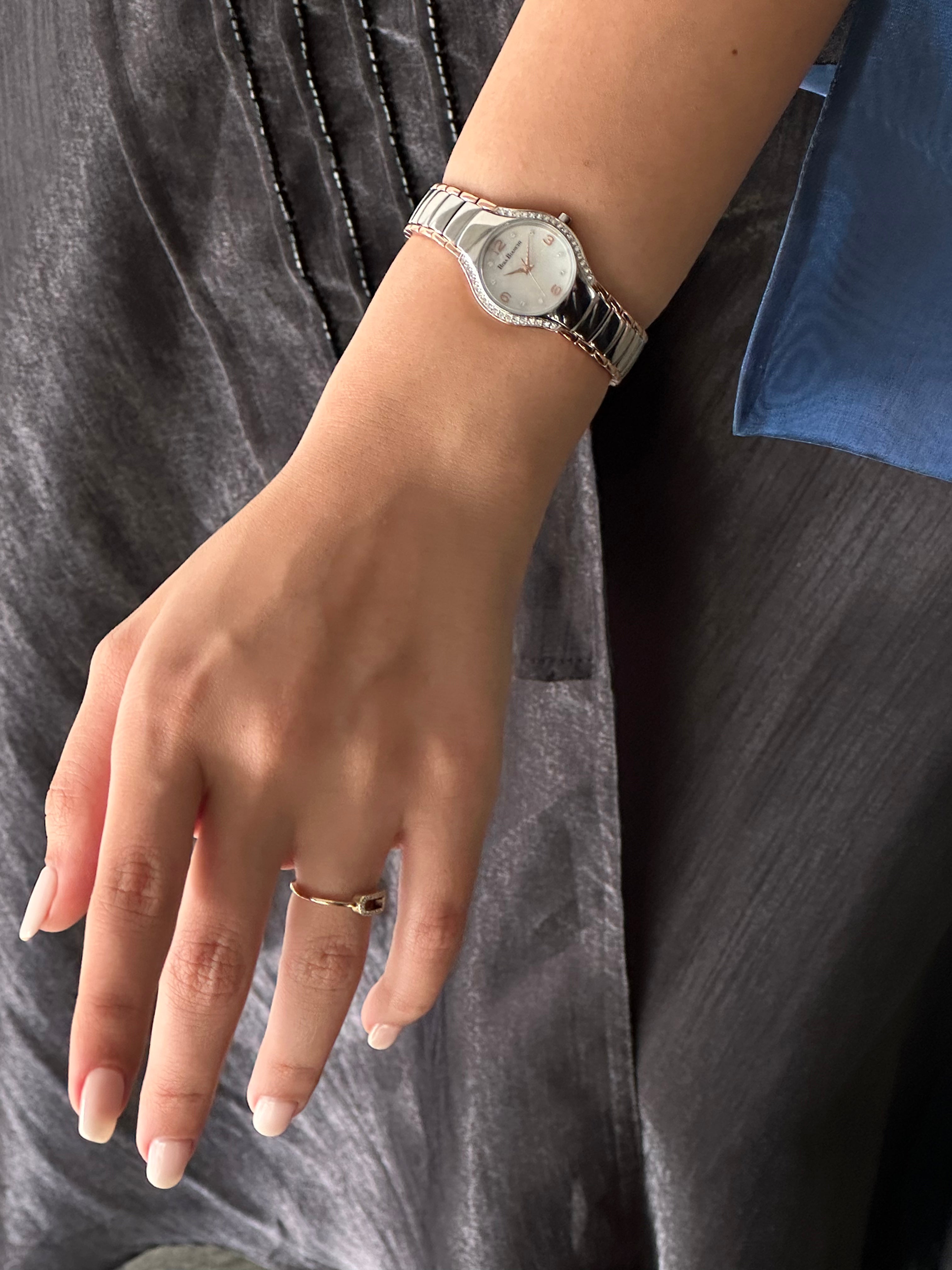 B.B-W21243077 SILVER & ROSE GOLD