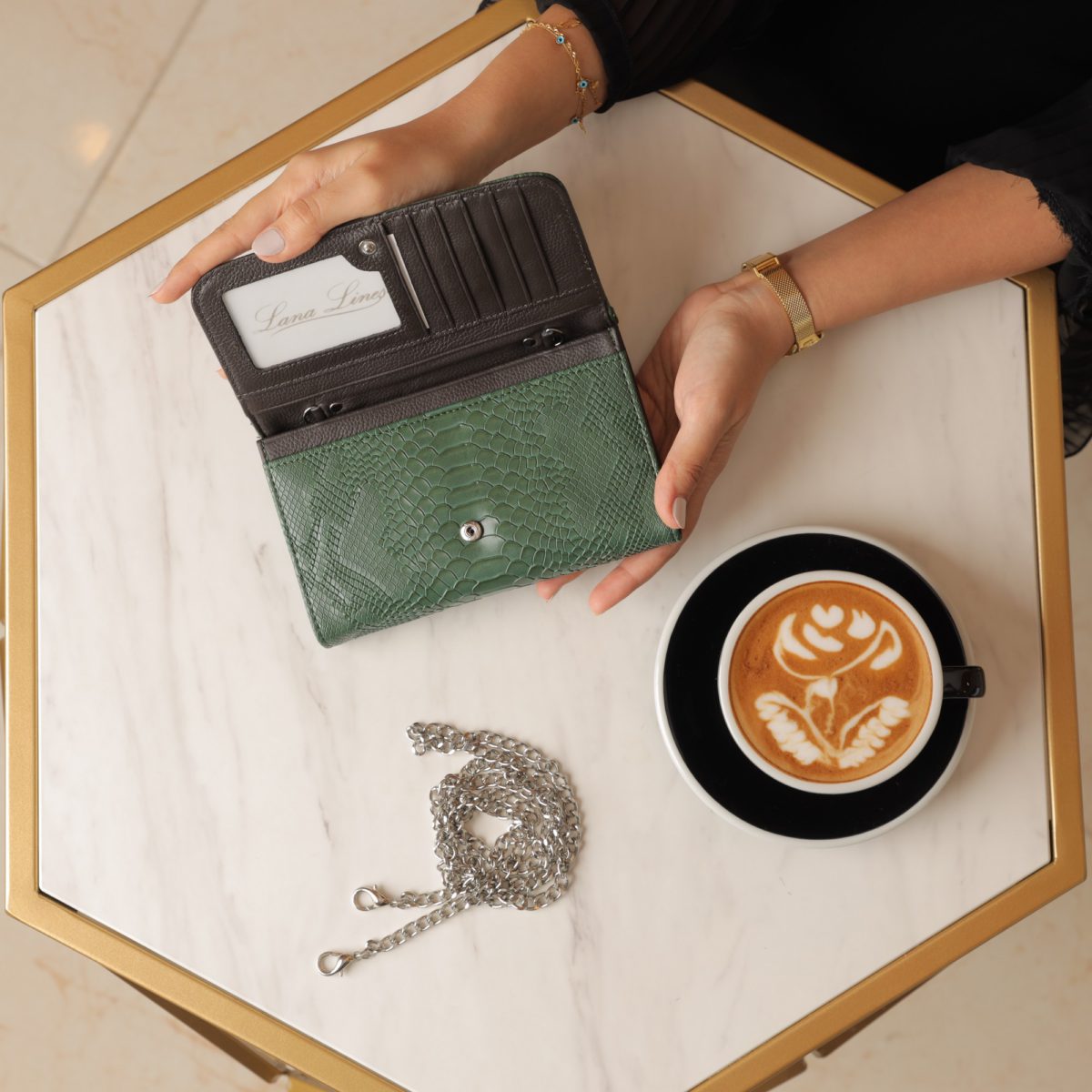 Green Wallet with Belt - LL008-04