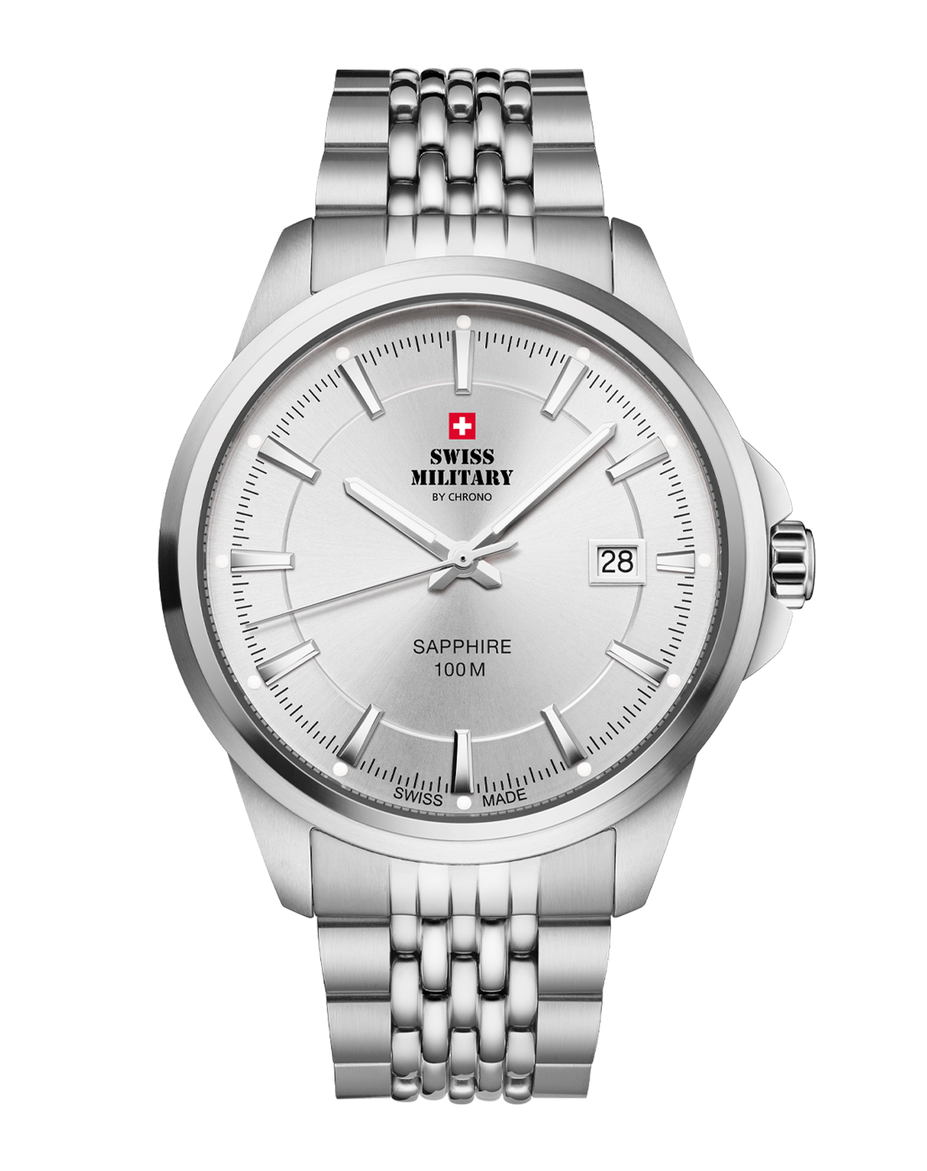 Men Silver Swiss Military watch