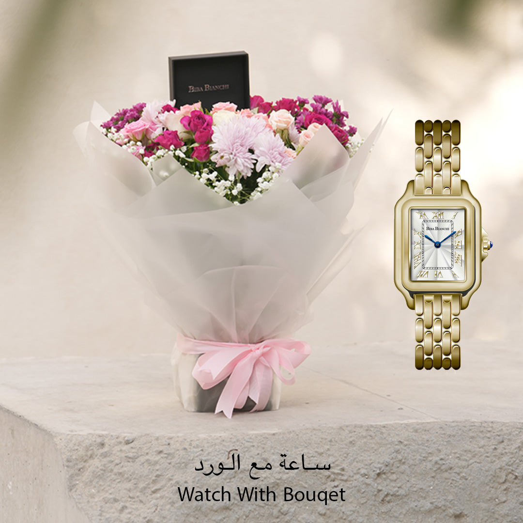 B.B-W20273178 GOLD WITH FLOWERS