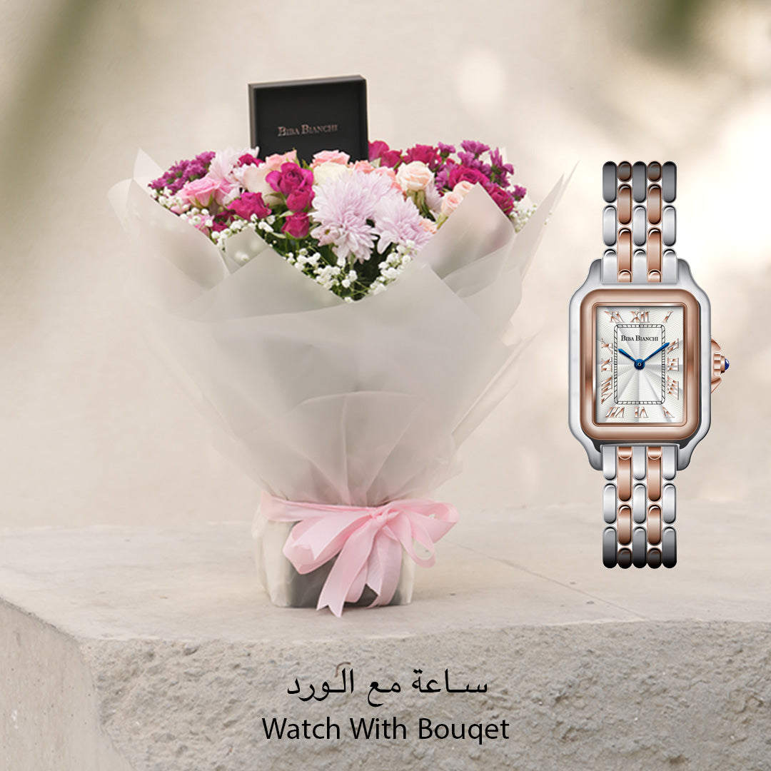 B.B-W20273177 SILVER WITH ROSE GOLD WITH FLOWERS