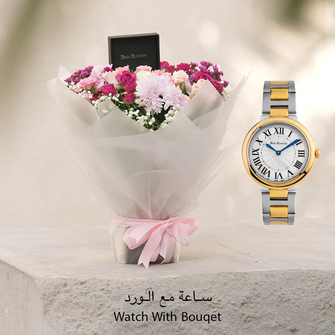 B.B-W22333582 GOLD+SILVER WITH FLOWERS
