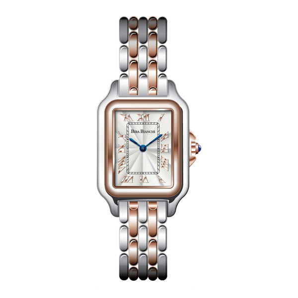B.B-W20273177 SILVER WITH ROSE GOLD WITH FLOWERS