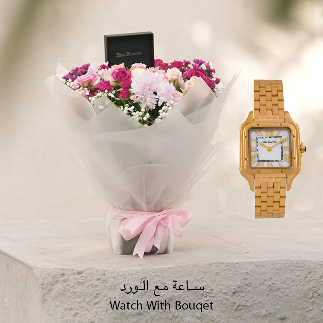 B.B-W222737778M -Gold -Mother of Pearl WITH FLOWERS