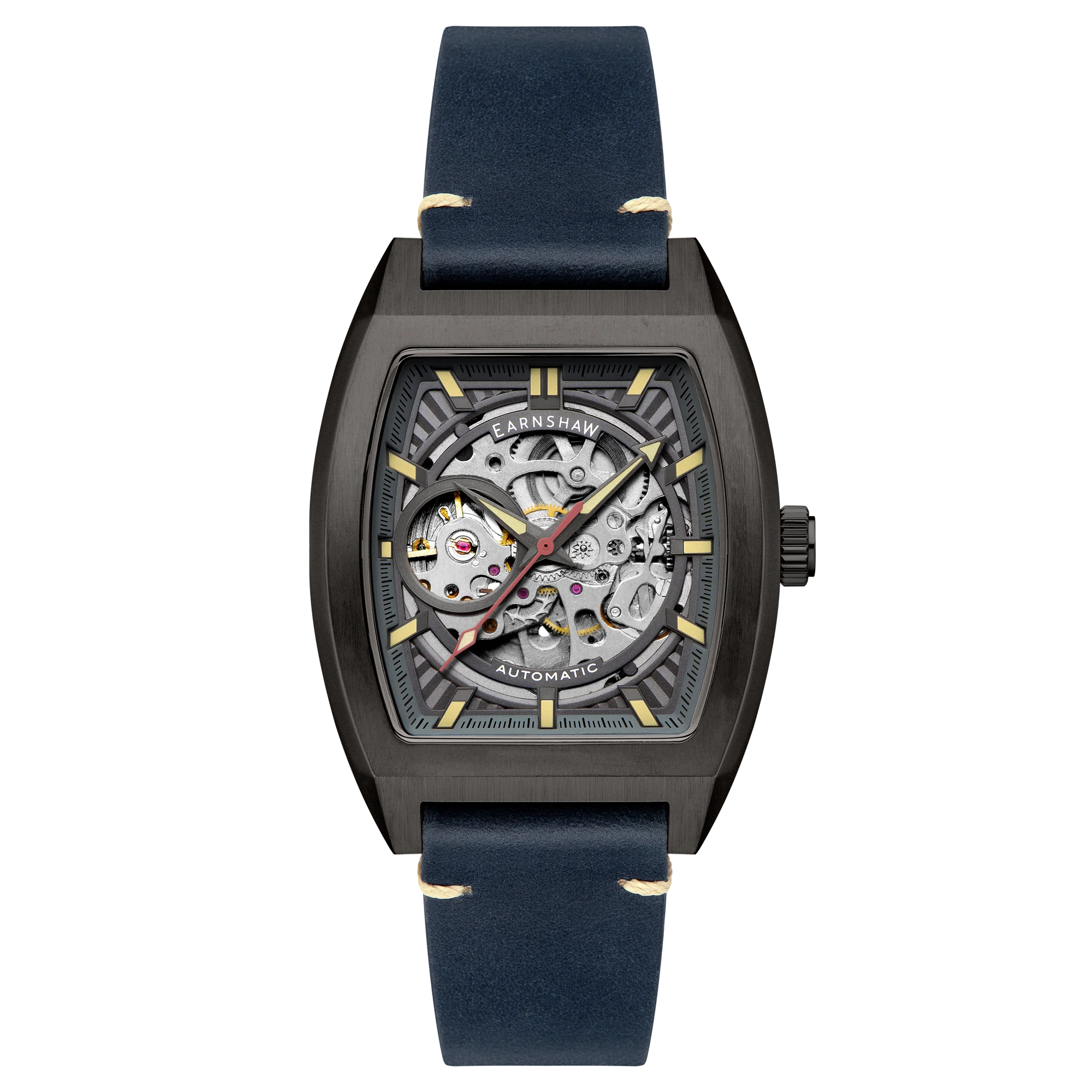 Men Watch with a blue strap and black case 